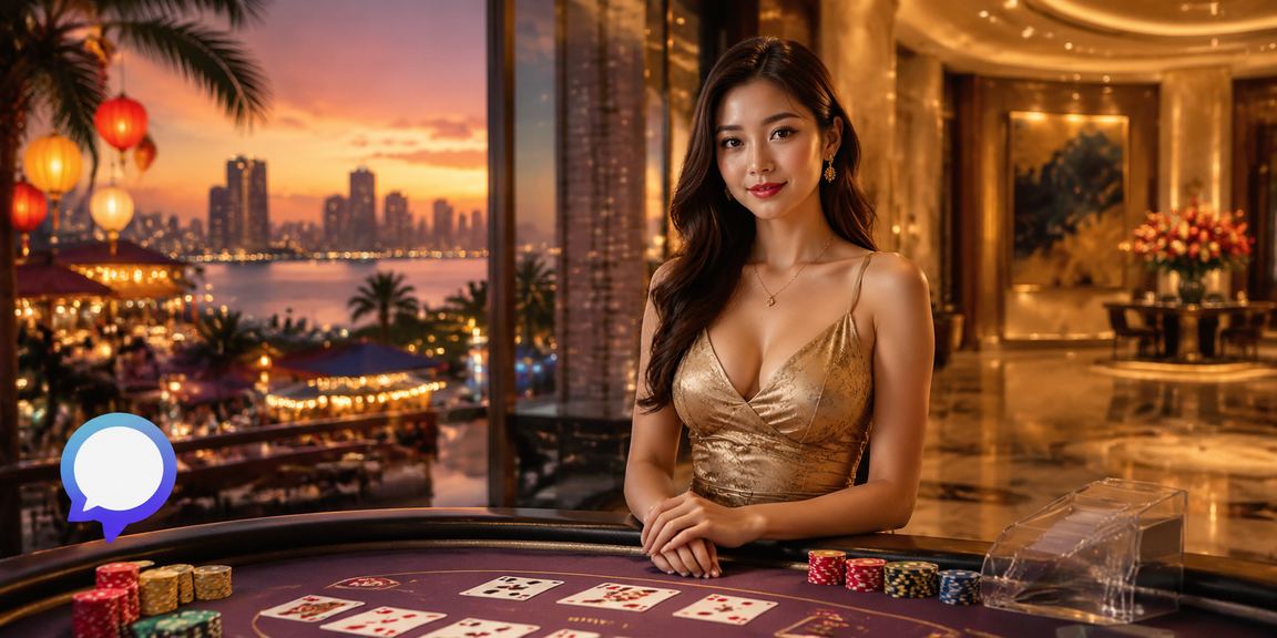 Giao diện sảnh baccarat và casino đêm tại 1067 – cảm hứng Đà Nẵng